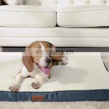 Comfy Portable Indestructible Grey L XL Raised Dog Pet Mat Bed With Private Label