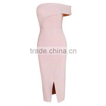 Summer dress wholesale 2015 new women nude off shoulder elegant luury bodycon sey cocktail party bandage Dress Bandage Bodycon W