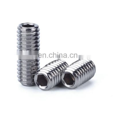 DIN913 M2 M2.5 M3 M4 M5 304 Stainless Steel Metric Thread Grub Screws Flat Point Hexagon Socket Set Screws Headless