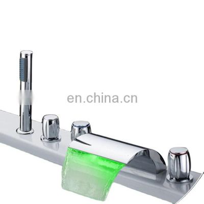 Bathroom Parts Temporary Led Waterfall Bathtub Taps Faucet for Wholesale