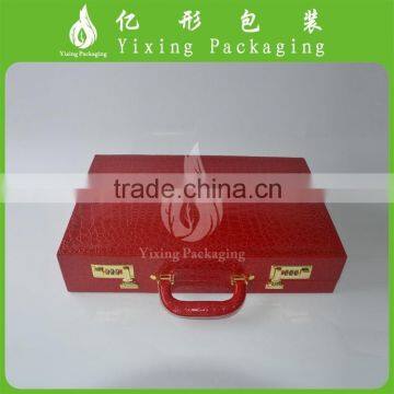 Hight quality red PU leather watch box with code lock