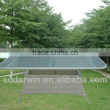 2012 New Design Outdoor Furniture Rattan Glass Dinning Table SV-8040