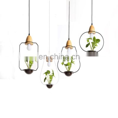 Creative Aluminum Single Head Pendant Light Wrought Iron Plant Chandelier