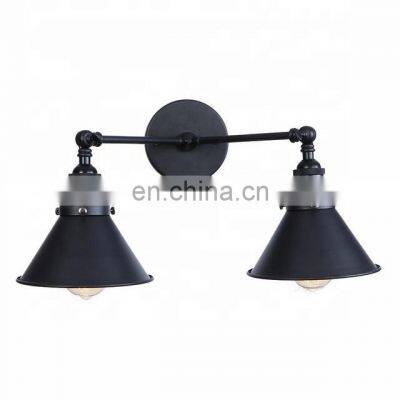 Vintage Iron Two Heads Bed side Lamps Decorative Retro Wall Lights