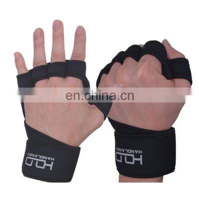 HANDLANDY Long Wrist protection sports gloves gym weightlifting,neoprene cycling lifting unisex fingerless gloves