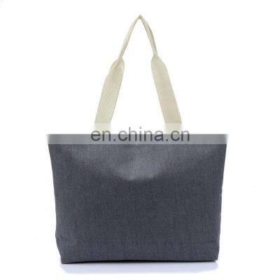 Ladies Colored Stripe Tote Storage Bag Cotton Canvas Shopping Handbag