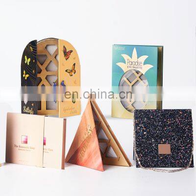 Custom empty magnetic cardboard eyeshadow palette packaging private label make up palette