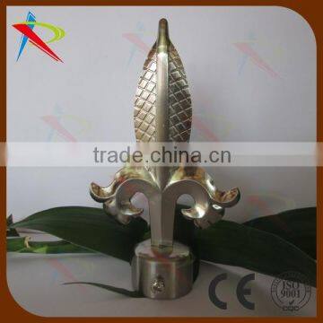 Brushed nickel sword shape curtain pole finial