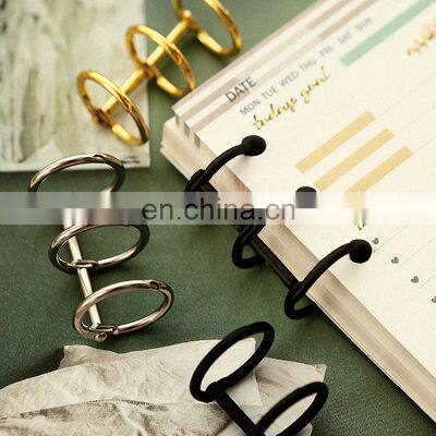 New Notebook 3 Binding Book Rings Desk Calendar Gold 3 Ring Binder Clip Folder Metal Loose Leaf Binder Ring with Spine