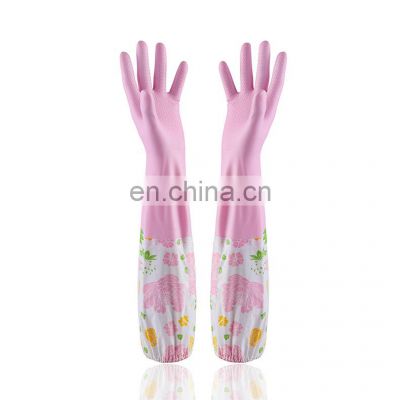 Extra Long Sleeve Cleaning Oil Resistant Waterproof Household Laundry Dish Washing Kitchen Latex Rubber Gloves