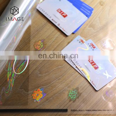 Transparent Customized Embedded Heat Laminate Holographic Overaly for PVC ID Cards