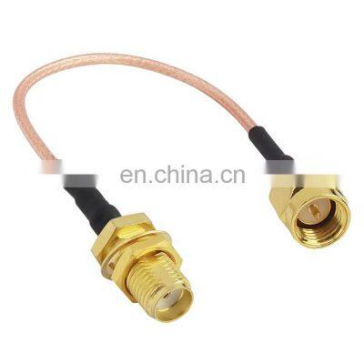 RF Coaxial Cable Nut Washer Gold Plated Straight Female SMA Bulkhead to SMA Male With 1.37 1.32 1.13 178 photo-4