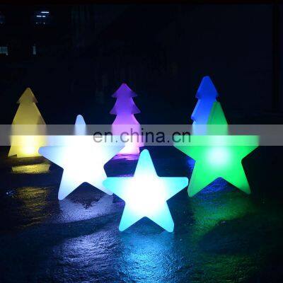 led wireless Christmas tree lights /Holiday outdoor led Christmas lights decoration PE plastic led tree star snow lighting lamp