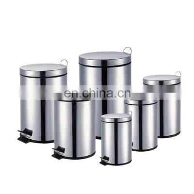 30L Large and Durable Stainless Steel Foot Pedal Bin for Lobby Trash Can photo-2