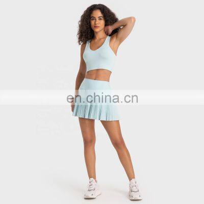 Pleated Tennis Pickleball Skirts With Nylon Pocket Shorts Custom Quick Dry Sportswear For Girls photo-5