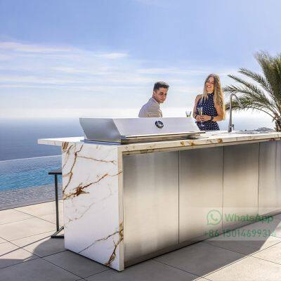 Grade 304/316 Stainless Steel Waterproof Outdoor Kitchen With Sink photo-2