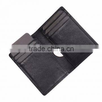 Factory wholesale leather card holder wallet with coin pocket Italian leather card holder multiple wallet