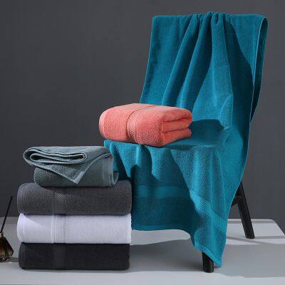 100% Cotton Bath Towel, Hotel Thick and Large Wrapped Towel, Household Cotton Towel, Black, White, Red, Blue, Green photo-3