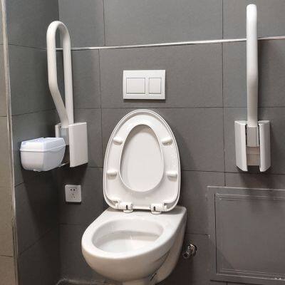 Japanese style bathroom armrest grab bar, elderly toilet armrest, accessible armrest, urinal armrest