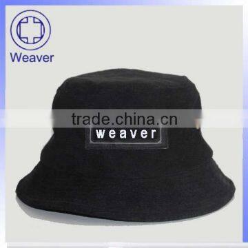 Fashion plain black nylon bucket hat wholesale