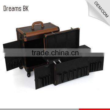 Guangzhou Factory PVC Trolley Makeup Case Rolling Case Cosmetic Case With Wheels photo-6