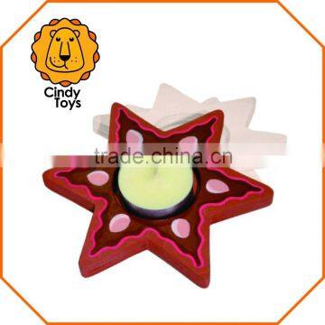 DIY Wooden Craft Tealight Holder Star Set of 3 for Kids photo-2