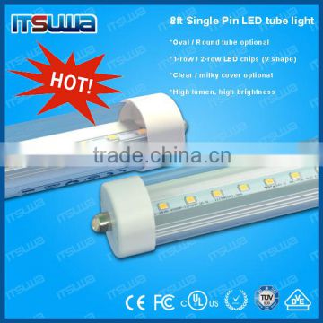 energy saving No UV IR LED light 8 foot t8 led tube with single pin