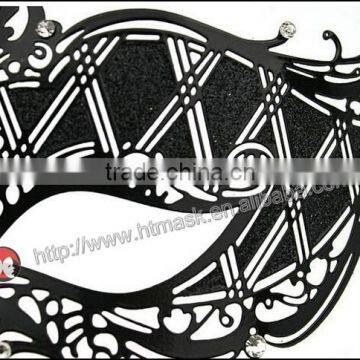 Black Swan Metal Filigree Laser Cut Venetian Masquerade Mask w/ Rhinestones NEW photo-2