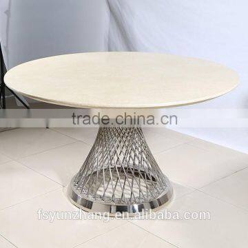 Modern stainless steel restaurant round dining table