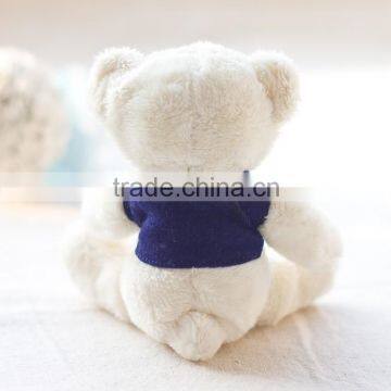 Cheap Plush Toy Couple Bears 11cm Tall Wearing Clothes/Soft Bear Toy in White or Brown/Stuffed Toy Bear of Promotional Gift photo-4