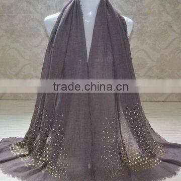 Wholesale Cotton Stone Beads Fashion Muslim Scarves photo-2