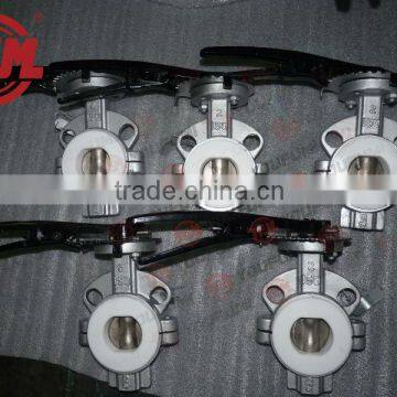 ANSI Manual PTFE Lined CF8 Wafer Butterfly Valve