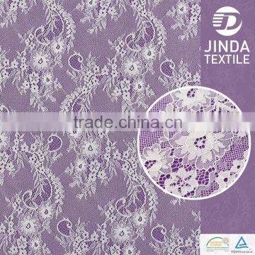 Bridal white french lace flower embroidery fabric for dress                        
                                                                                Supplier's Choice