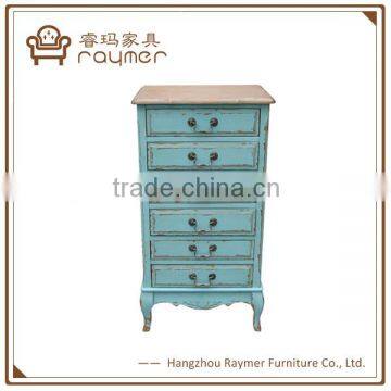 Small blue all drawers vintage shabby cabinet