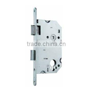 Door lock with cylinder in chrome plated color, toilet lock