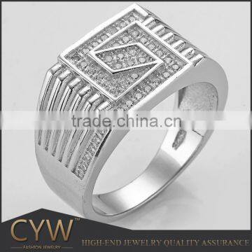 CYW Trendy prevalent silver men ring model with cubic jewelry male ring