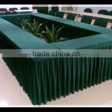 Government conference room table use luxury Dark Green skirt pendulum table skirt covers