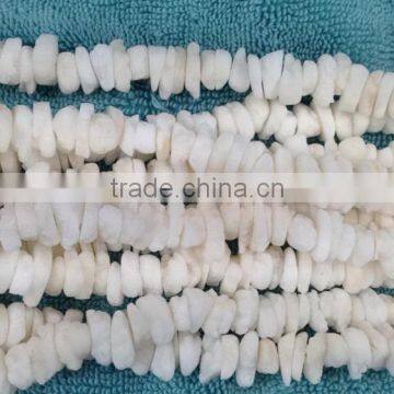 Natural Gemstone Nugget White Coral With Centre Drill photo-2