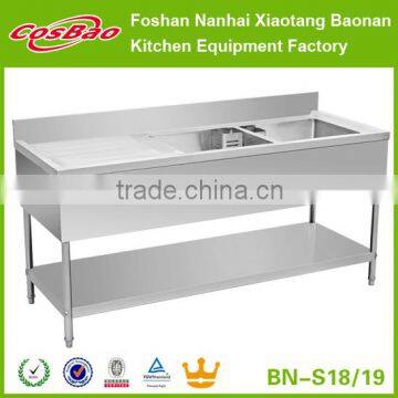 (BN-S18, BN-S19) Factory Good quality Competitive price double bowl industrial stainless steel sink/stainless steel sink table