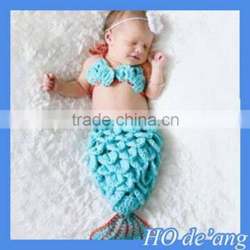 HOGIFT Mermaid three-piece suit infant photography Animal shape baby infant clothes