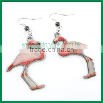 Elegant Flamingo Metal Earrings