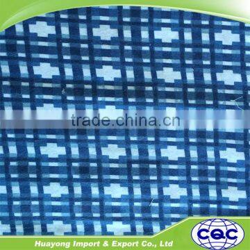 fashion cvc printed checked fabric