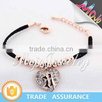 Fashion Design High Quality Elegant Fabric Metal Charm Bracelet Jewelry