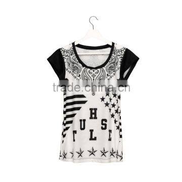 High Quality Custom 3D Printing Hustle Sports Gym Tshirt Women photo-6