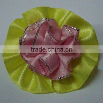 Pink&Yellow Single Face Ribbon Bows