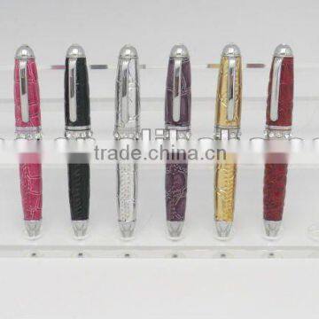 various color mini twist crystal leather pen for lady promotional gift