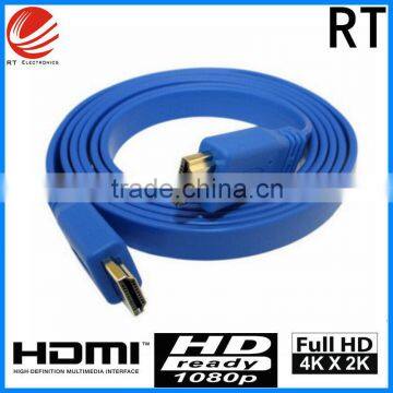 High speed Flat HDMI Cable 24k gold 3D Ethernet 1080p 2160P