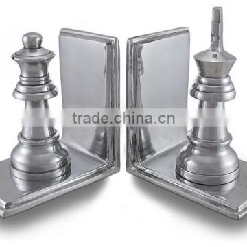 Bookends, Metal Bookends, Silver Chess Pieces Bookend