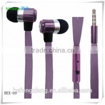 earphone with mic,40mm headphone speaker with shoelace wire