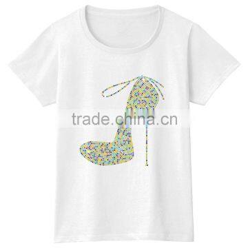 High Heels Short Sleeves Cotton Color Story Girls Tshirt